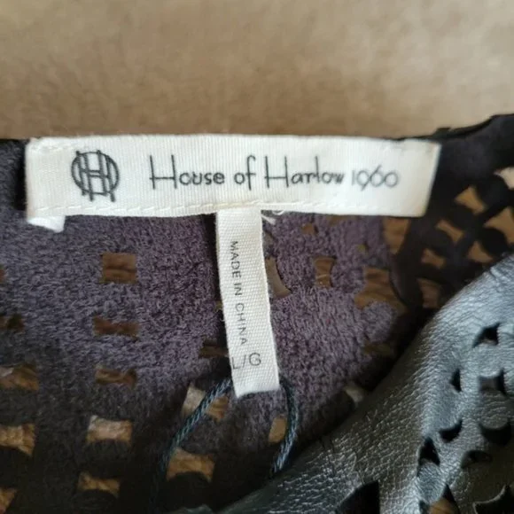 House of Harlow 1960 pleather cutout dress size large - Picture 14 of 16